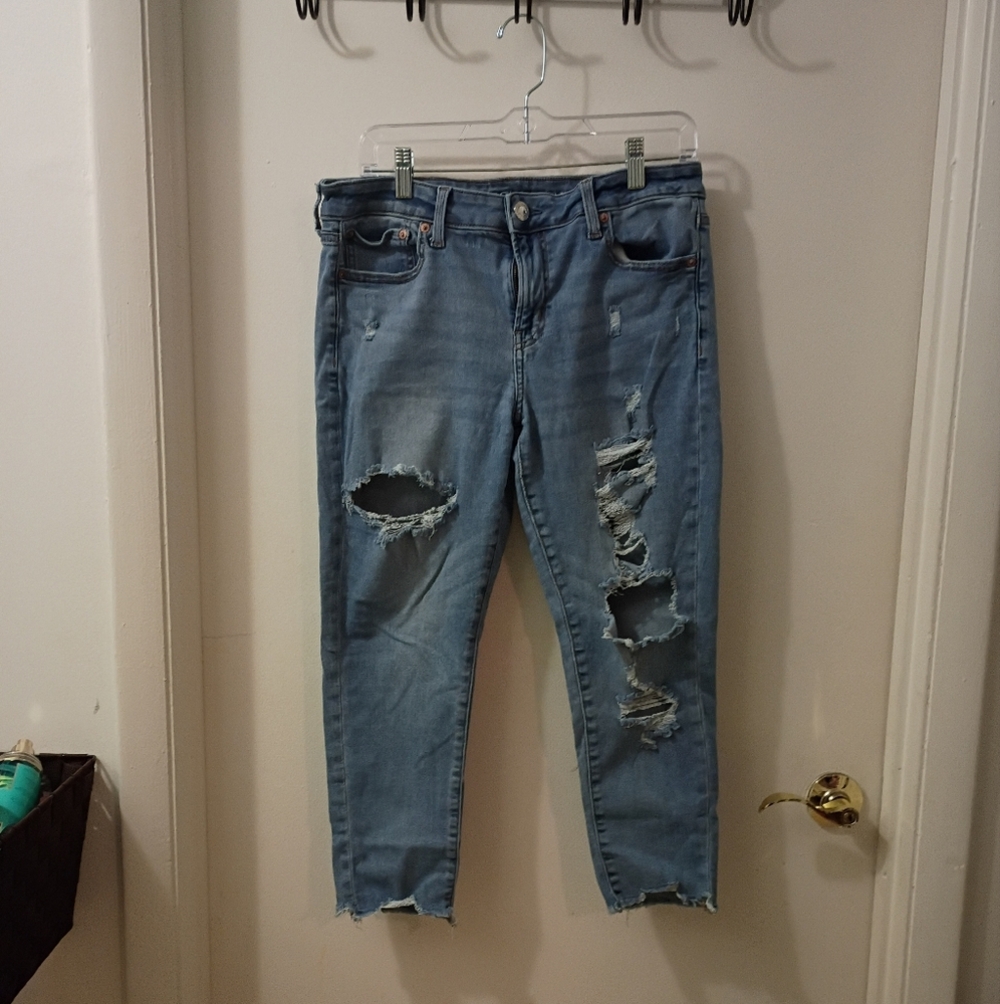 American Eagle Outfitters Skinny Jegging Ripped Jeans Size 14 Short